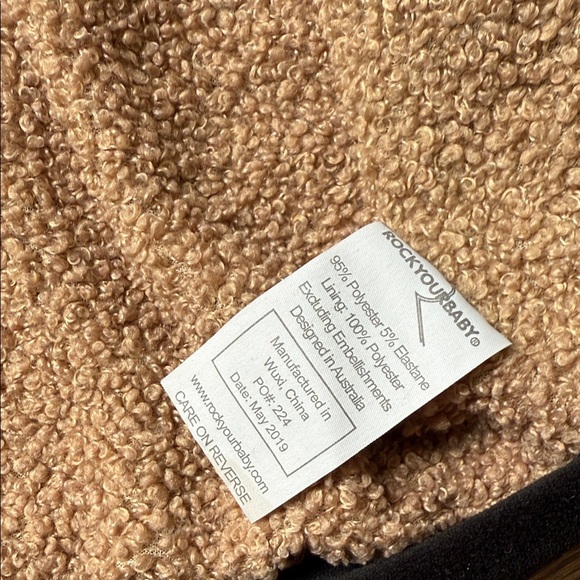 Rock Your Baby Black Hoodie with Gold Details and bear ears 12-18 months baby - Picture 3 of 10